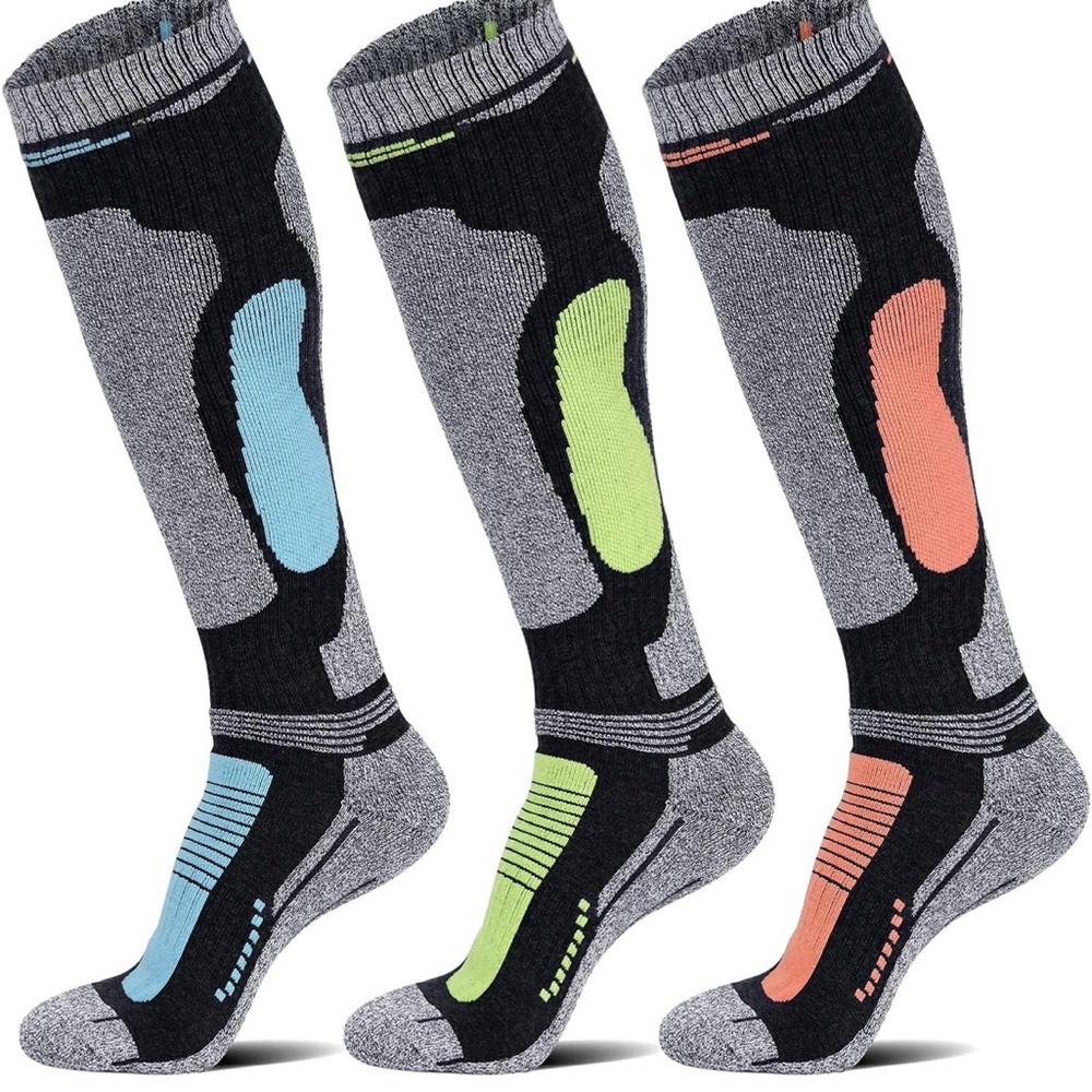 Men's Athletic Knee-High Socks - Black, Blue, Green, Orange